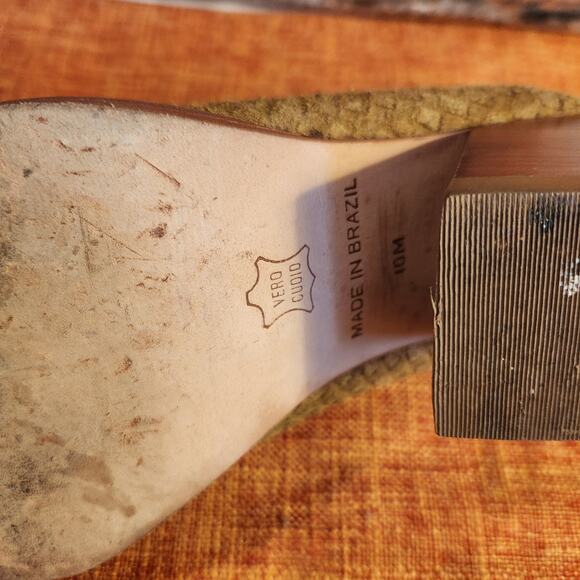 Matisse Basket Weave Leather Suede Block Heel Mule/Clog US Size 10 Anthropologie - Picture 8 of 11